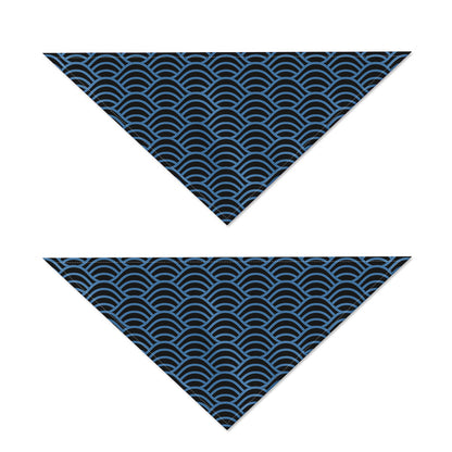 Blue And Black Japanese Pattern Print Dog Bandana