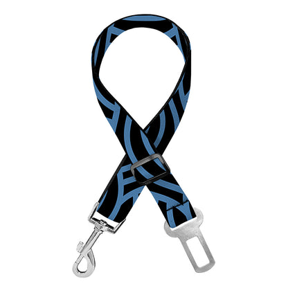 Blue And Black Japanese Pattern Print Dog Seat Belt