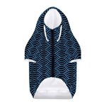 Blue And Black Japanese Pattern Print Dog Zip Up Hoodie