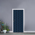 Blue And Black Japanese Pattern Print Door Sticker