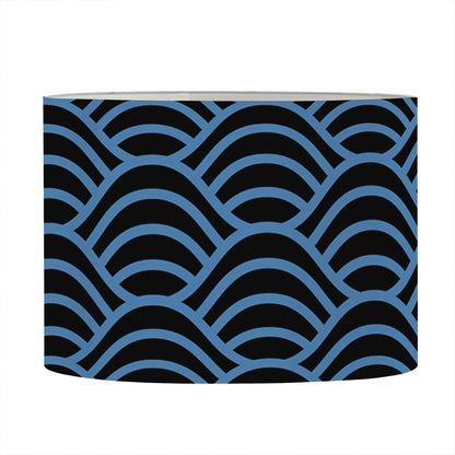 Blue And Black Japanese Pattern Print Drum Lamp Shade