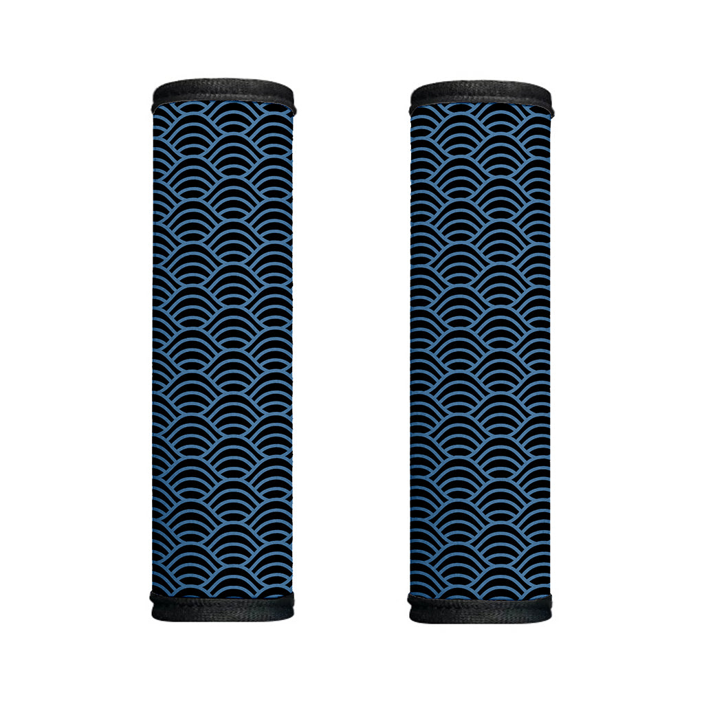 Blue And Black Japanese Pattern Print Handle Covers