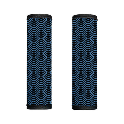 Blue And Black Japanese Pattern Print Handle Covers
