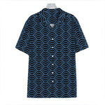 Blue And Black Japanese Pattern Print Hawaiian Shirt