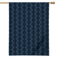 Blue And Black Japanese Pattern Print House Flag