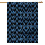 Blue And Black Japanese Pattern Print House Flag