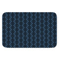 Blue And Black Japanese Pattern Print Indoor Door Mat