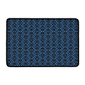 Blue And Black Japanese Pattern Print Kitchen Mat