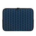 Blue And Black Japanese Pattern Print Laptop Sleeve