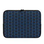 Blue And Black Japanese Pattern Print Laptop Sleeve
