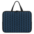 Blue And Black Japanese Pattern Print Laptop Sleeve With Handle