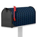 Blue And Black Japanese Pattern Print Mailbox Cover