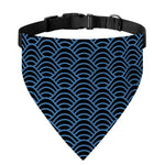 Blue And Black Japanese Pattern Print Over The Collar Dog Bandana