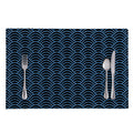 Blue And Black Japanese Pattern Print Placemat