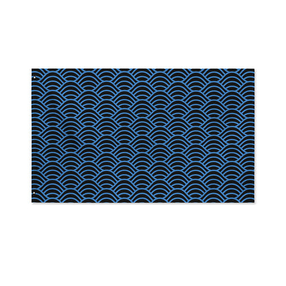 Blue And Black Japanese Pattern Print Polyester Flag