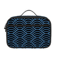 Blue And Black Japanese Pattern Print Portable Lunch Bag