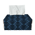 Blue And Black Japanese Pattern Print Rectangle Tissue Box Cover