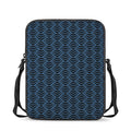 Blue And Black Japanese Pattern Print Rectangular Crossbody Bag