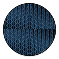 Blue And Black Japanese Pattern Print Round Floor Mat
