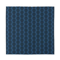 Blue And Black Japanese Pattern Print Silk Bandana