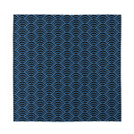 Blue And Black Japanese Pattern Print Silk Bandana