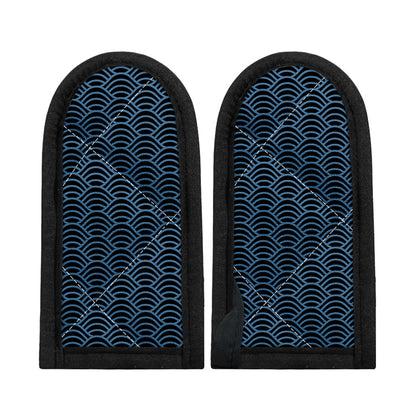 Blue And Black Japanese Pattern Print Skillet Handle Cover
