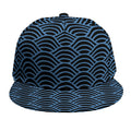 Blue And Black Japanese Pattern Print Snapback Cap