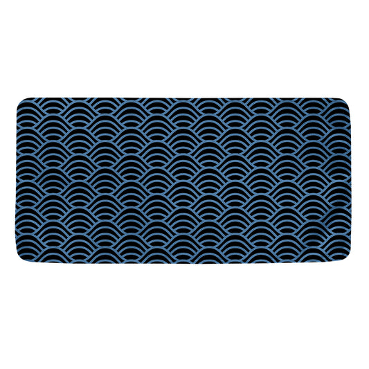 Blue And Black Japanese Pattern Print Towel