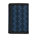 Blue And Black Japanese Pattern Print Trifold Wallet
