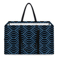 Blue And Black Japanese Pattern Print Utility Tote Bag