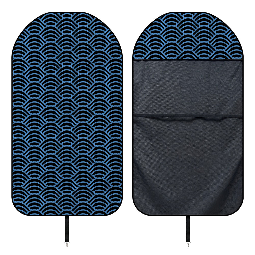 Blue And Black Japanese Pattern Print Waterproof Car Seat Cover