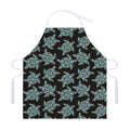 Blue And Black Sea Turtle Pattern Print Adjustable Apron