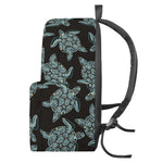 Blue And Black Sea Turtle Pattern Print Backpack