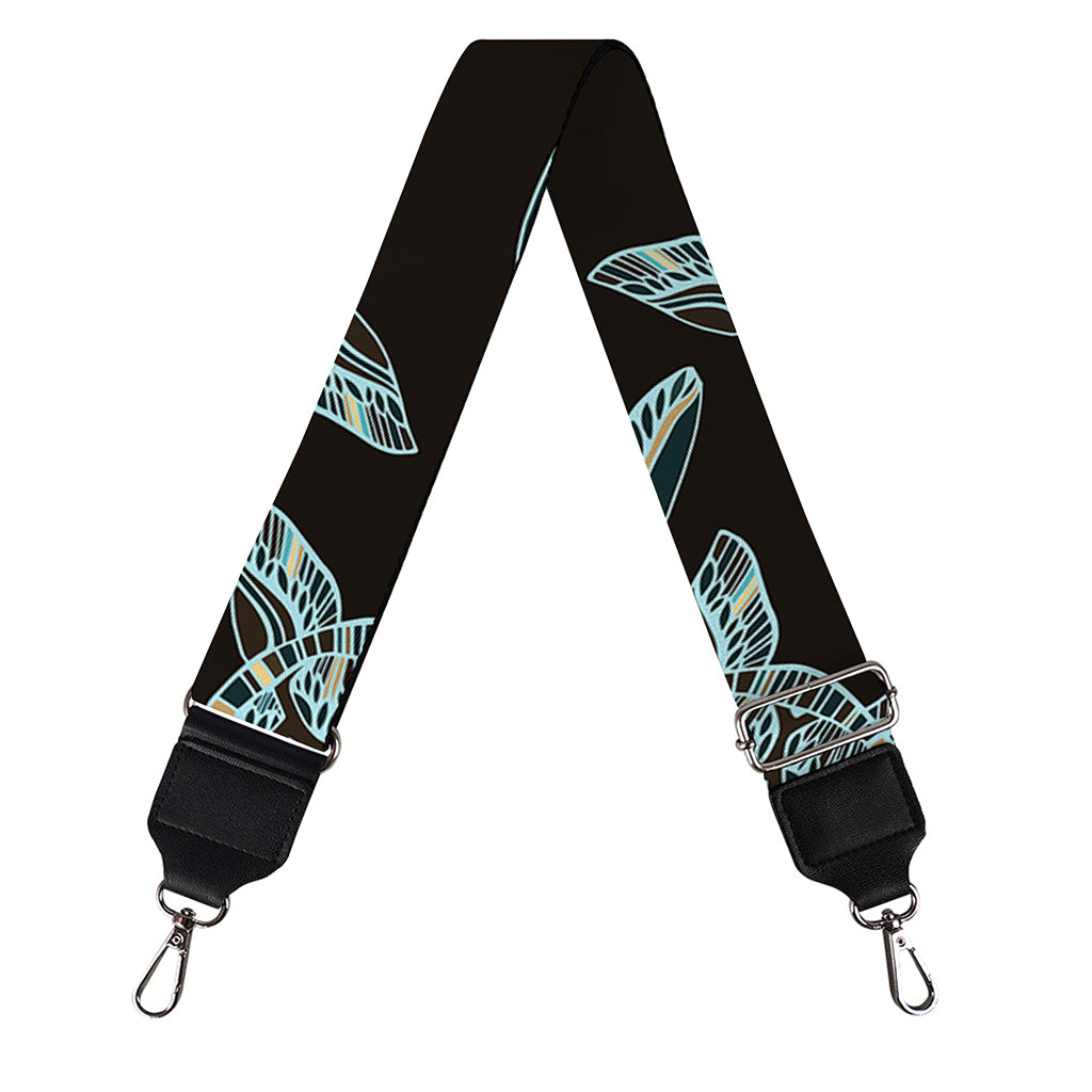 Blue And Black Sea Turtle Pattern Print Bag Strap