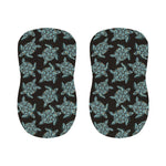 Blue And Black Sea Turtle Pattern Print Bar Stool Covers