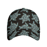 Blue And Black Sea Turtle Pattern Print Baseball Cap