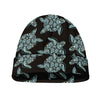 Blue And Black Sea Turtle Pattern Print Beanie