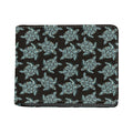Blue And Black Sea Turtle Pattern Print Bifold Wallet