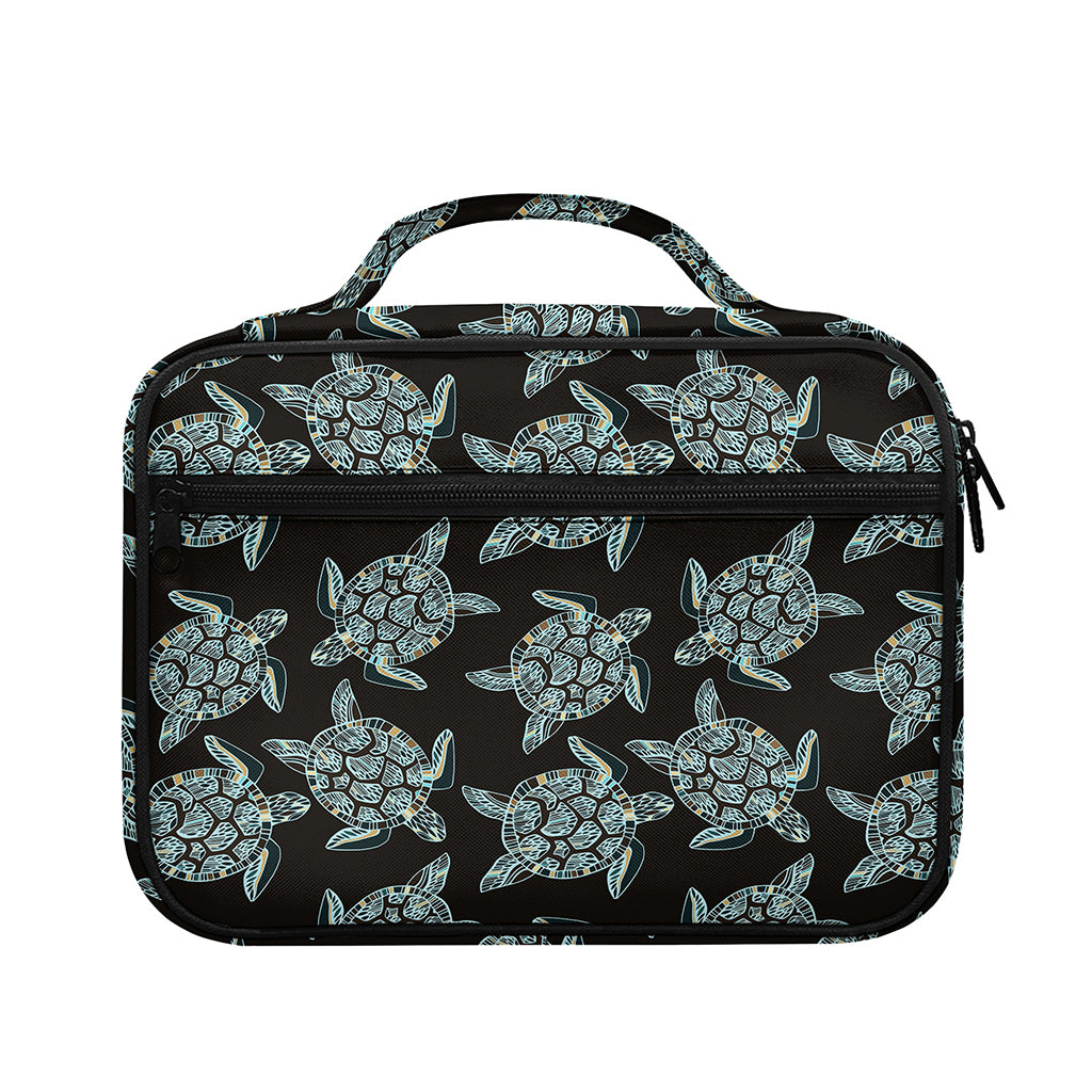 Blue And Black Sea Turtle Pattern Print Briefcase Bible Bag