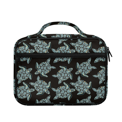 Blue And Black Sea Turtle Pattern Print Briefcase Bible Bag
