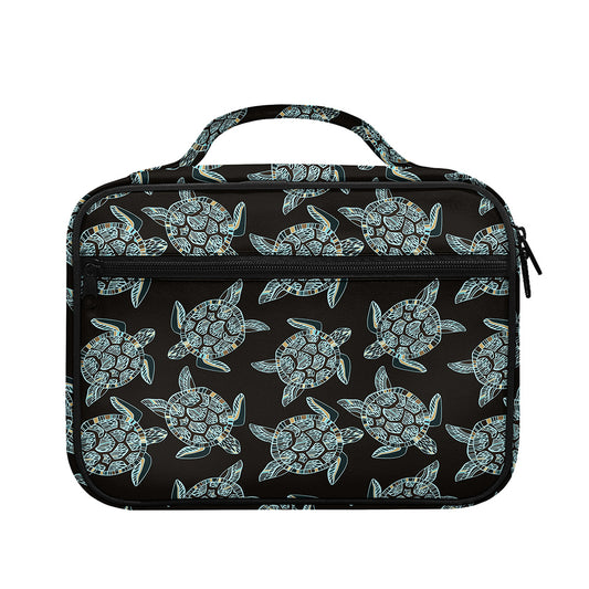 Blue And Black Sea Turtle Pattern Print Briefcase Bible Bag