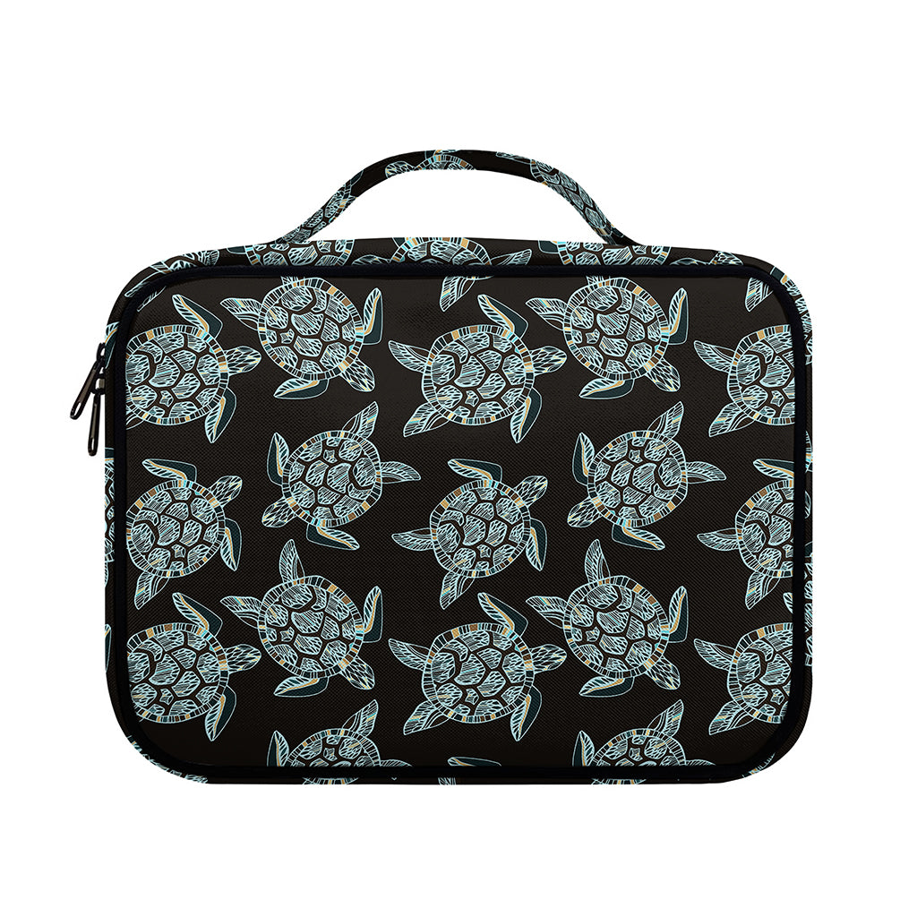 Blue And Black Sea Turtle Pattern Print Briefcase Bible Bag