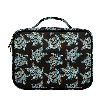 Blue And Black Sea Turtle Pattern Print Briefcase Bible Bag