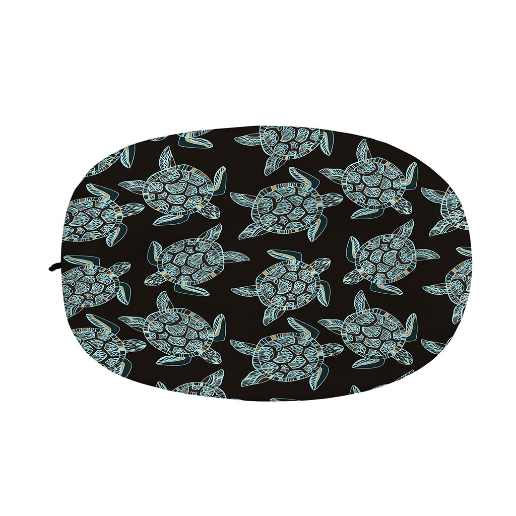 Blue And Black Sea Turtle Pattern Print Car Side Mirror Covers