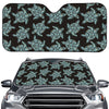 Blue And Black Sea Turtle Pattern Print Car Windshield Sun Shade