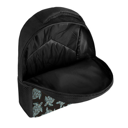 Blue And Black Sea Turtle Pattern Print Casual Backpack