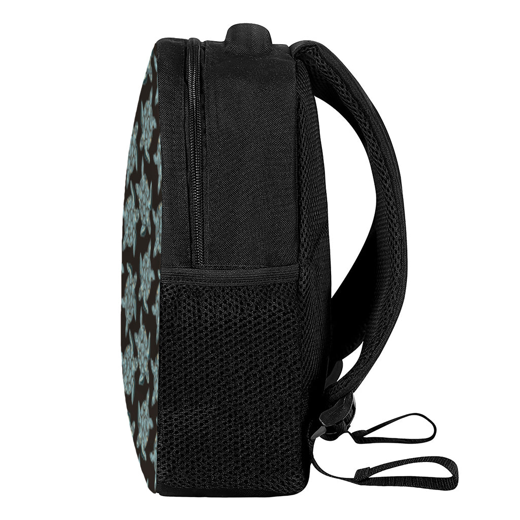 Blue And Black Sea Turtle Pattern Print Casual Backpack