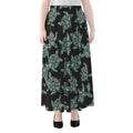 Blue And Black Sea Turtle Pattern Print Chiffon Maxi Skirt