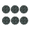 Blue And Black Sea Turtle Pattern Print Coaster Set