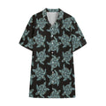 Blue And Black Sea Turtle Pattern Print Cotton Hawaiian Shirt